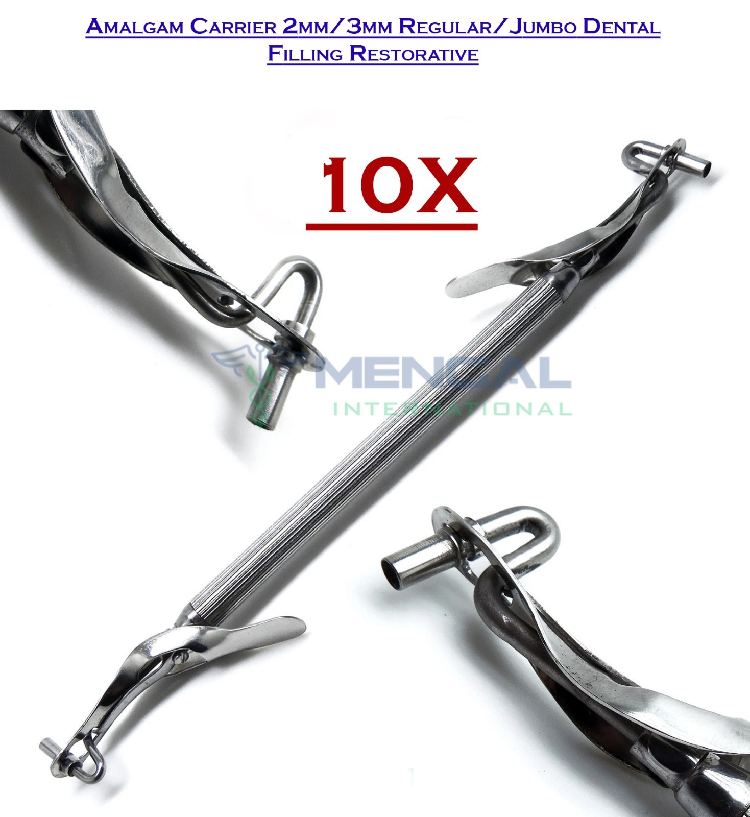 Set of 10x Amalgam Carrier 2mm/3mm Regular/Jumbo Dental Filling Restorative Tool
