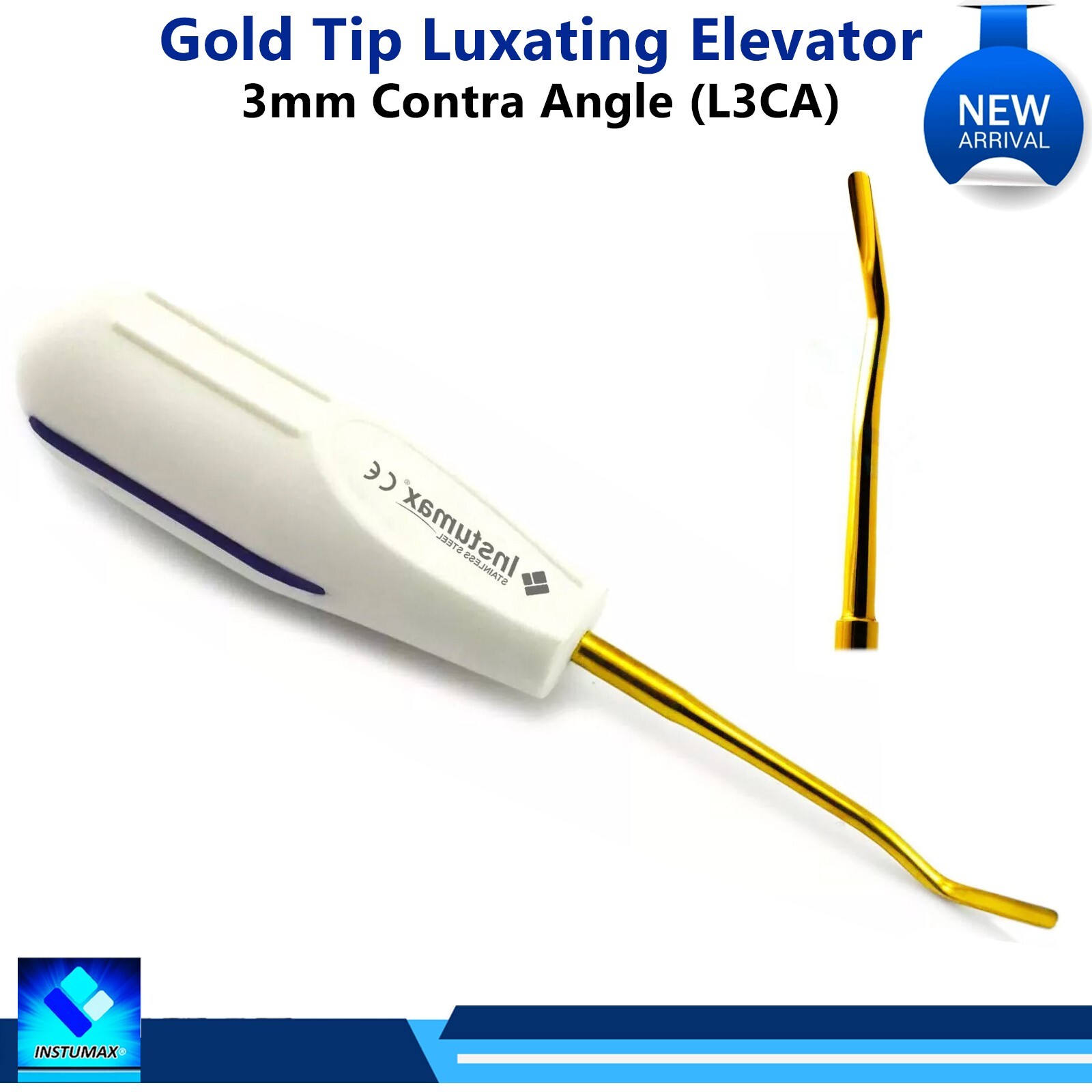 Dental Periotome Luxating L3CA Elevator Gold Tip Veterinary PDL Extracting
