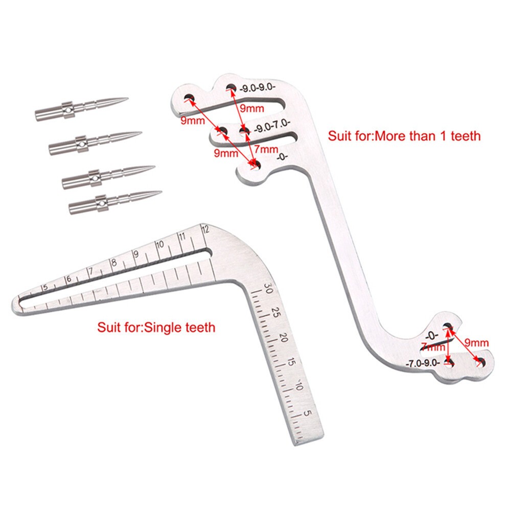 Dental Implant Surgical Drill Guide Locator Instrument Tooth Measuring Rule Set