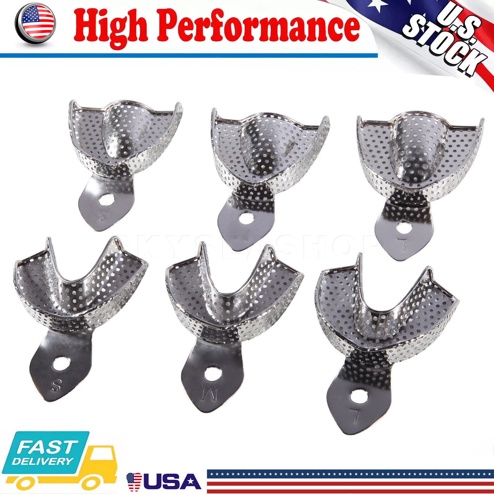 Autoclave Perforated Dental Impression Trays Upper + Lower