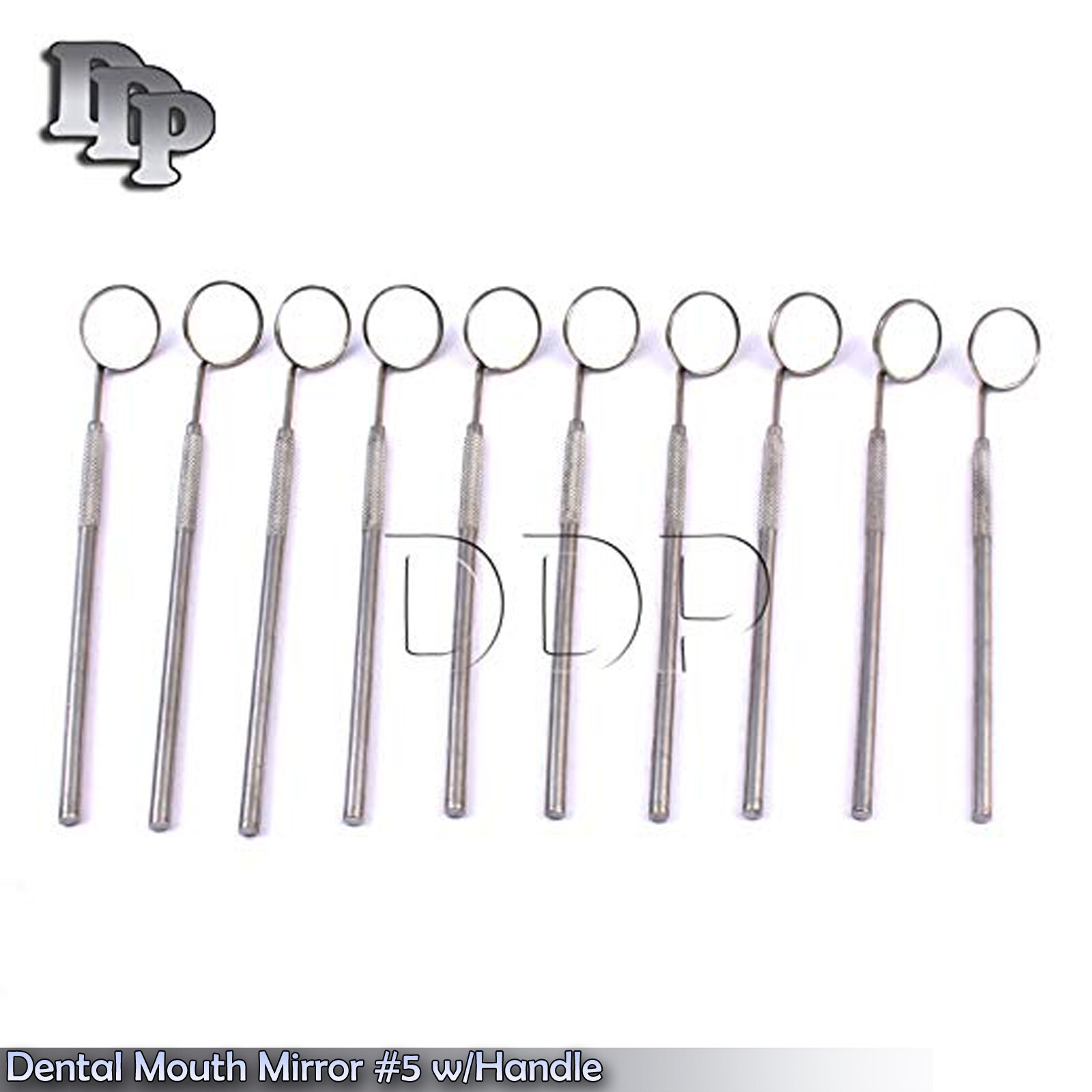 12 PCS DENTAL MOUTH MIRROR #5 w/HANDLE DENTAL INSTRUMENT