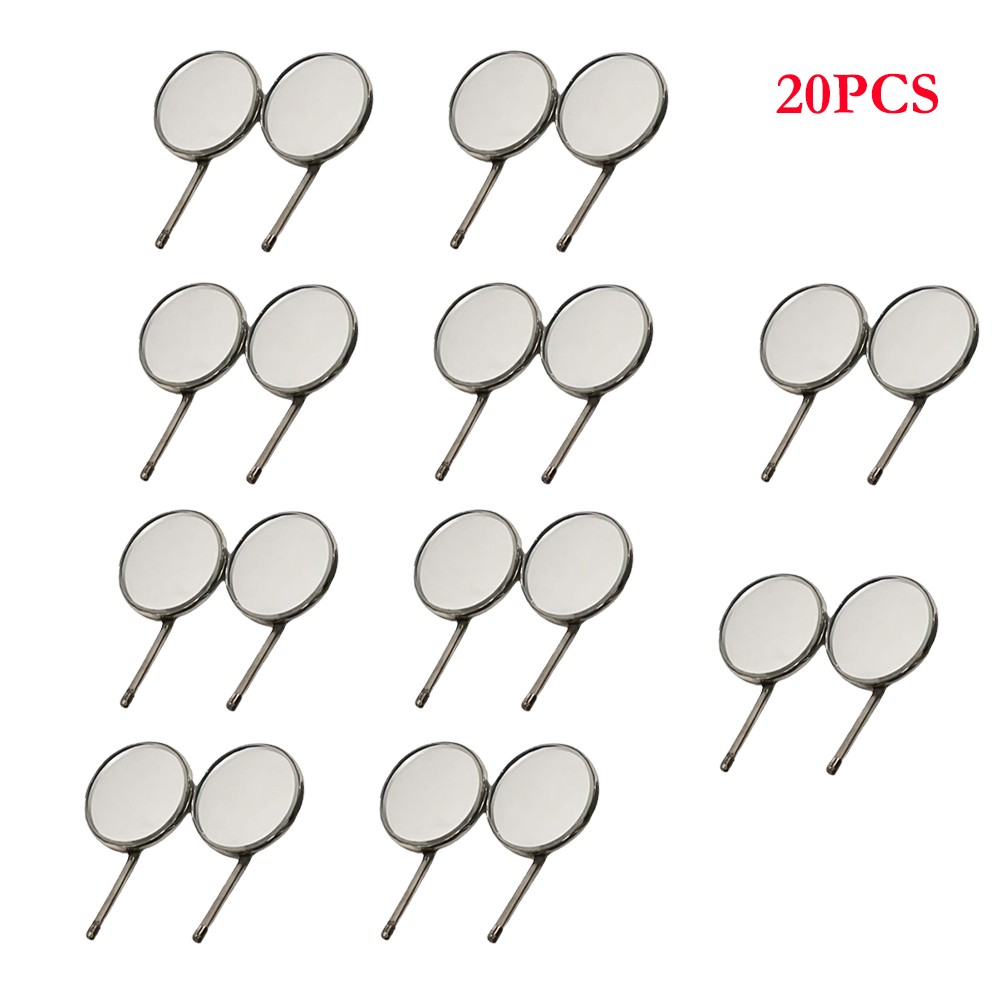 20~100 PCS Dental Mouth Mirror Handle Stainless Steel Reflector Front Surface #5