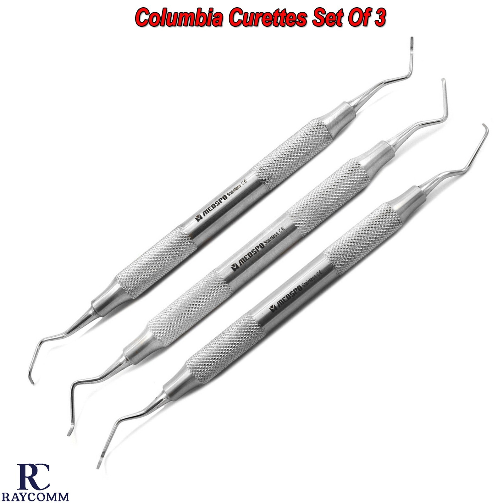 University Curettes Subgingival Tartar 4R/4L 2R/2L 13/14 Columbia Scaler Set CE