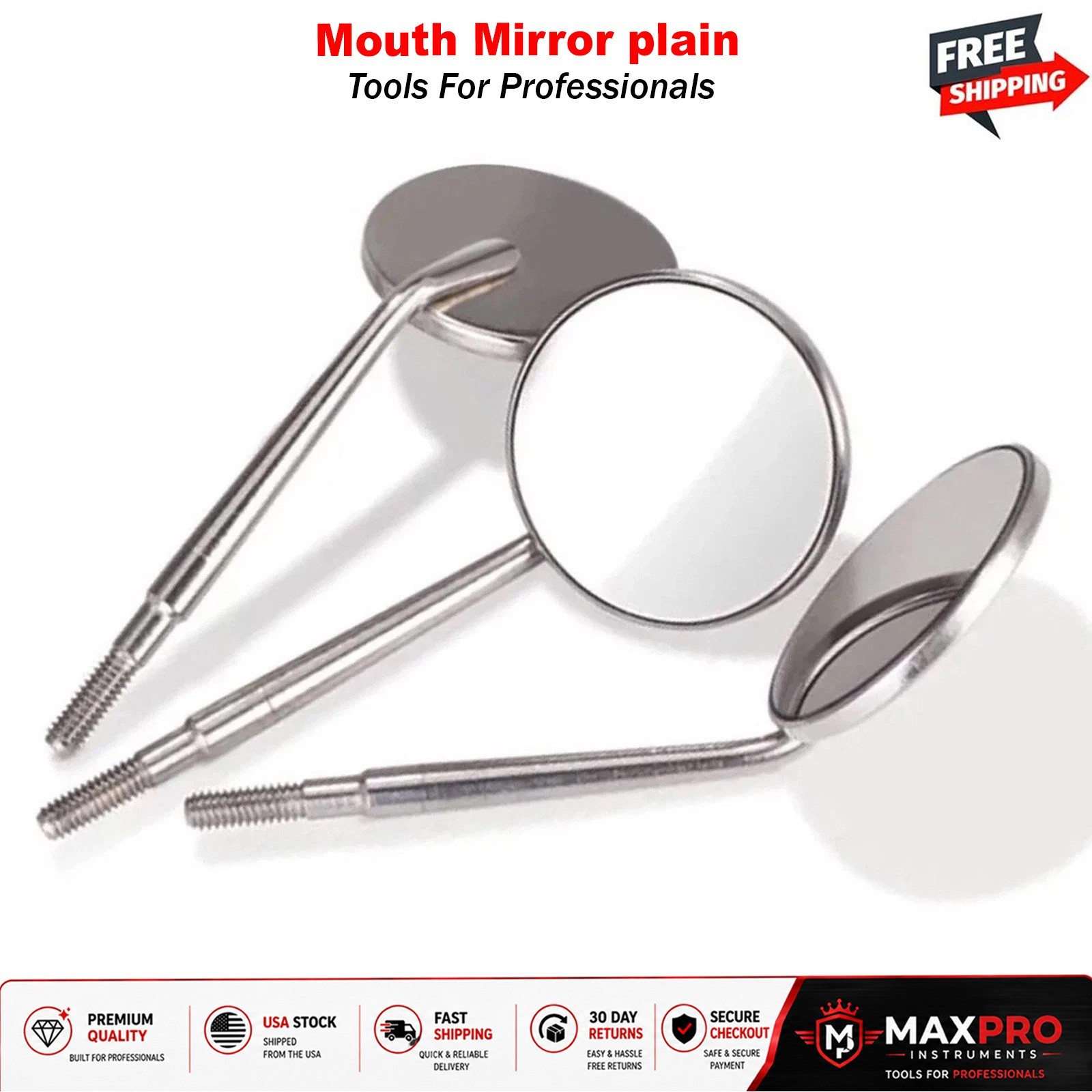 Dental Premium Mouth Mirror heads Size #5 Mirrors Dentistry Instruments 12Pcs