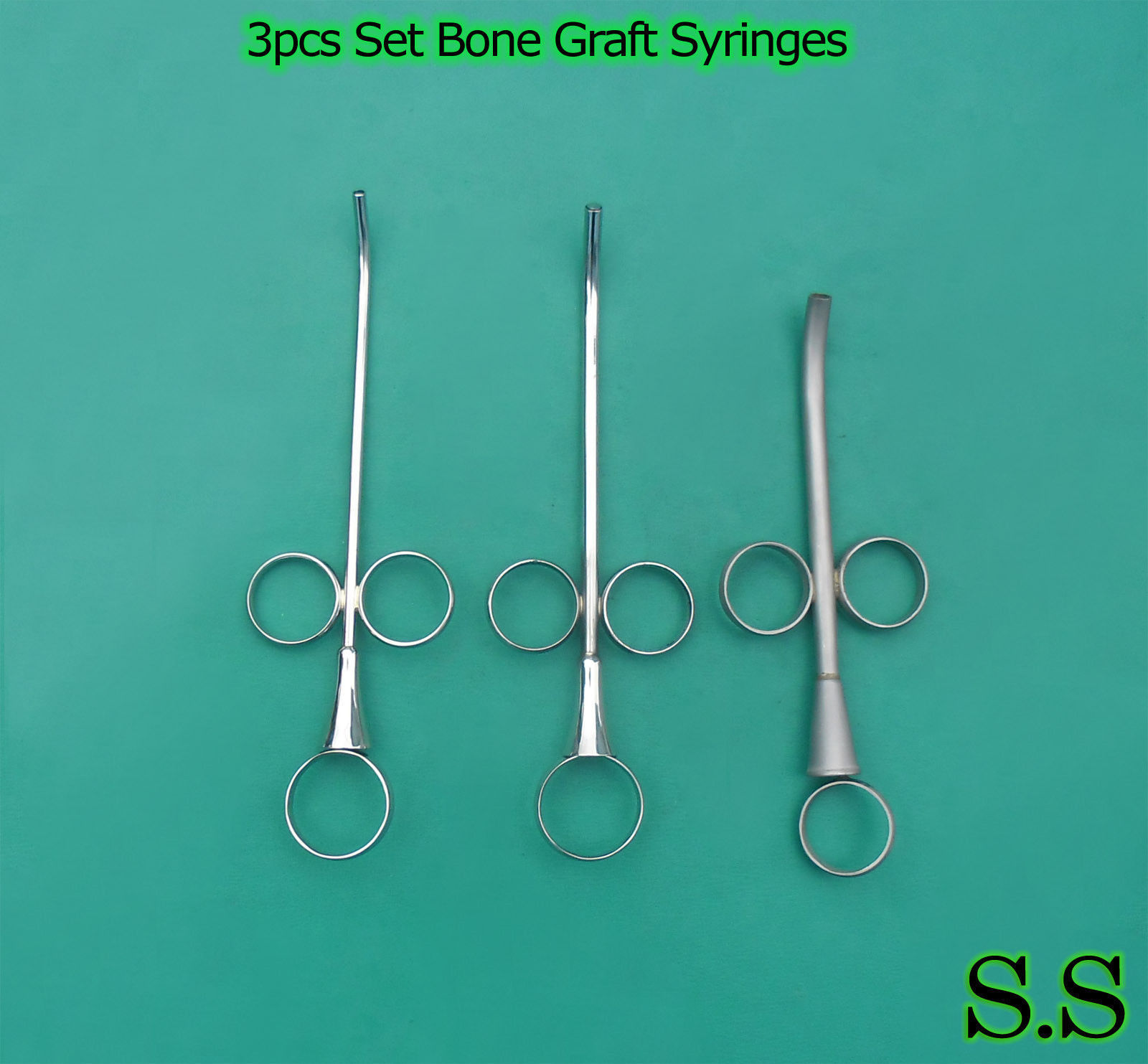 New 3pcs Set Bone Graft Syringes 3mm,4mm & 5mm Dental Instruments