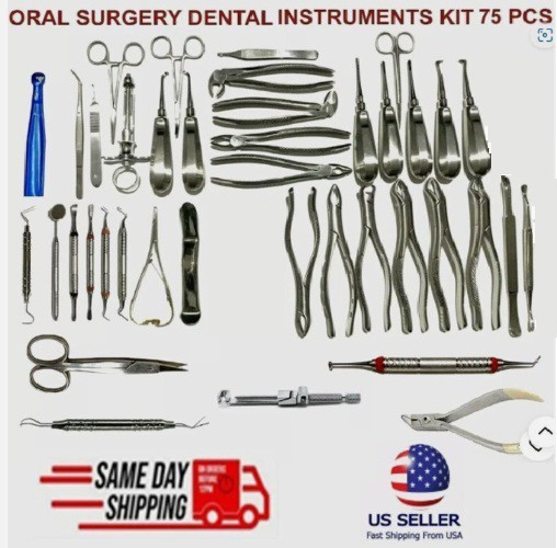 NEW German 81 Pcs Oral Surgery Dental Kit – Extracting Elevators & Forceps Tools