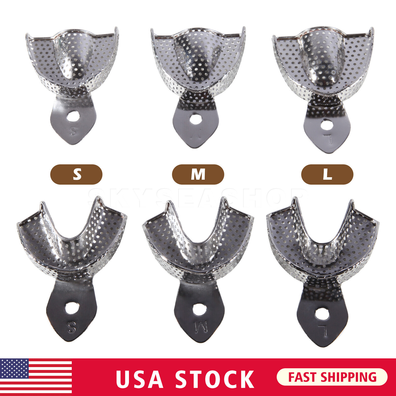 Autoclave Perforated Dental Impression Trays Upper + Lower