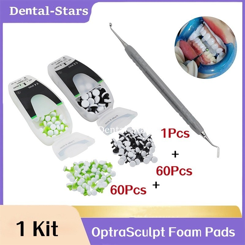 Dental OptraSculpt Foam Pads Veneer Composite Resin Filling Spatula Handle Kit