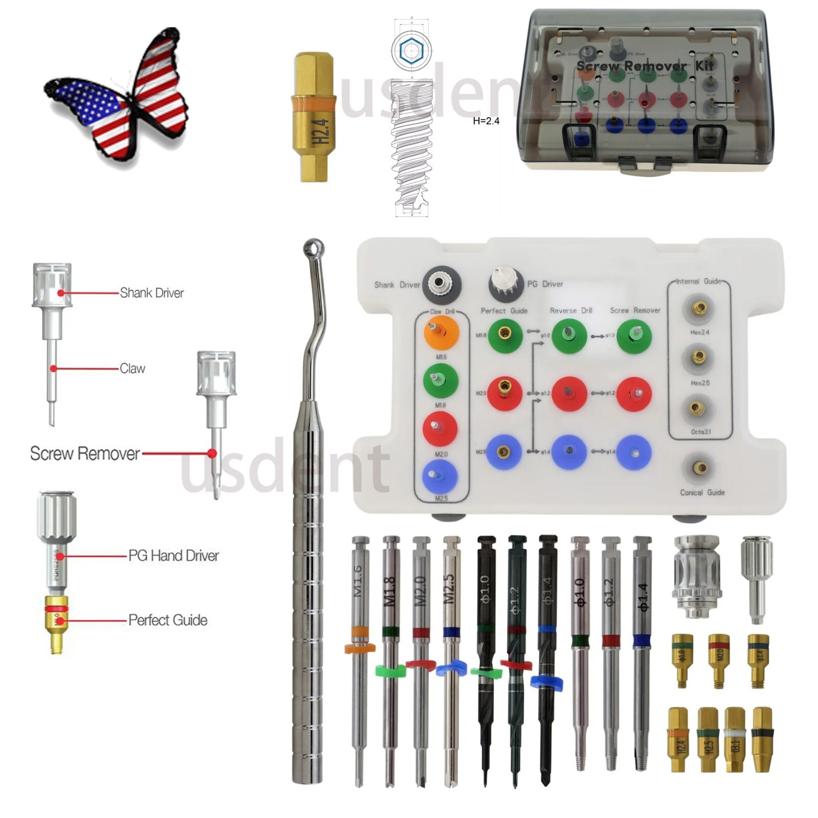 Screw Removal Kit Universal Dental Implant Fractured Neobiotech SR Repair Tool