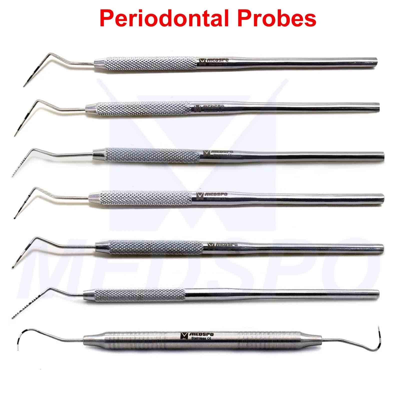 Periodontal Pocket Depth Measuring Color Coded Dental Diagnostic Furcation Probe