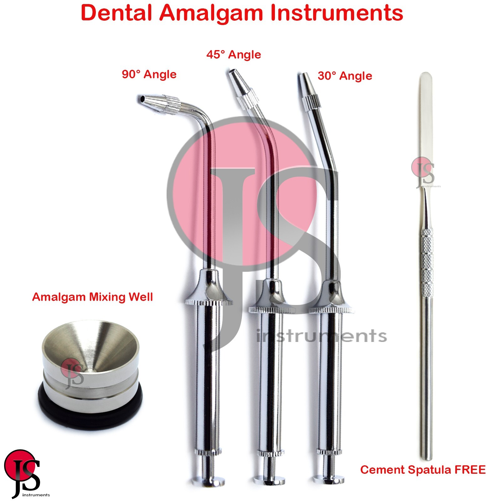 Dental Restorative Tools Amalgam Carrier Syringe Mixing Well Cement Spatula
