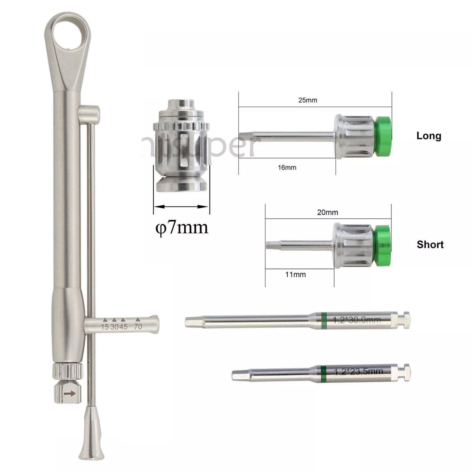Implant Driver 3I Fits Osstem Hex 1.2 Hand Latch Long Short Torque Wrench