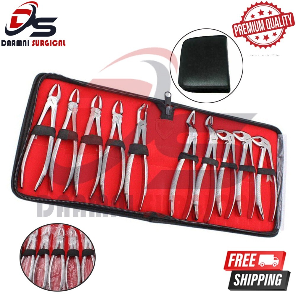 German Stainless Extracting Forceps Extraction Dental Instruments-Set of 10