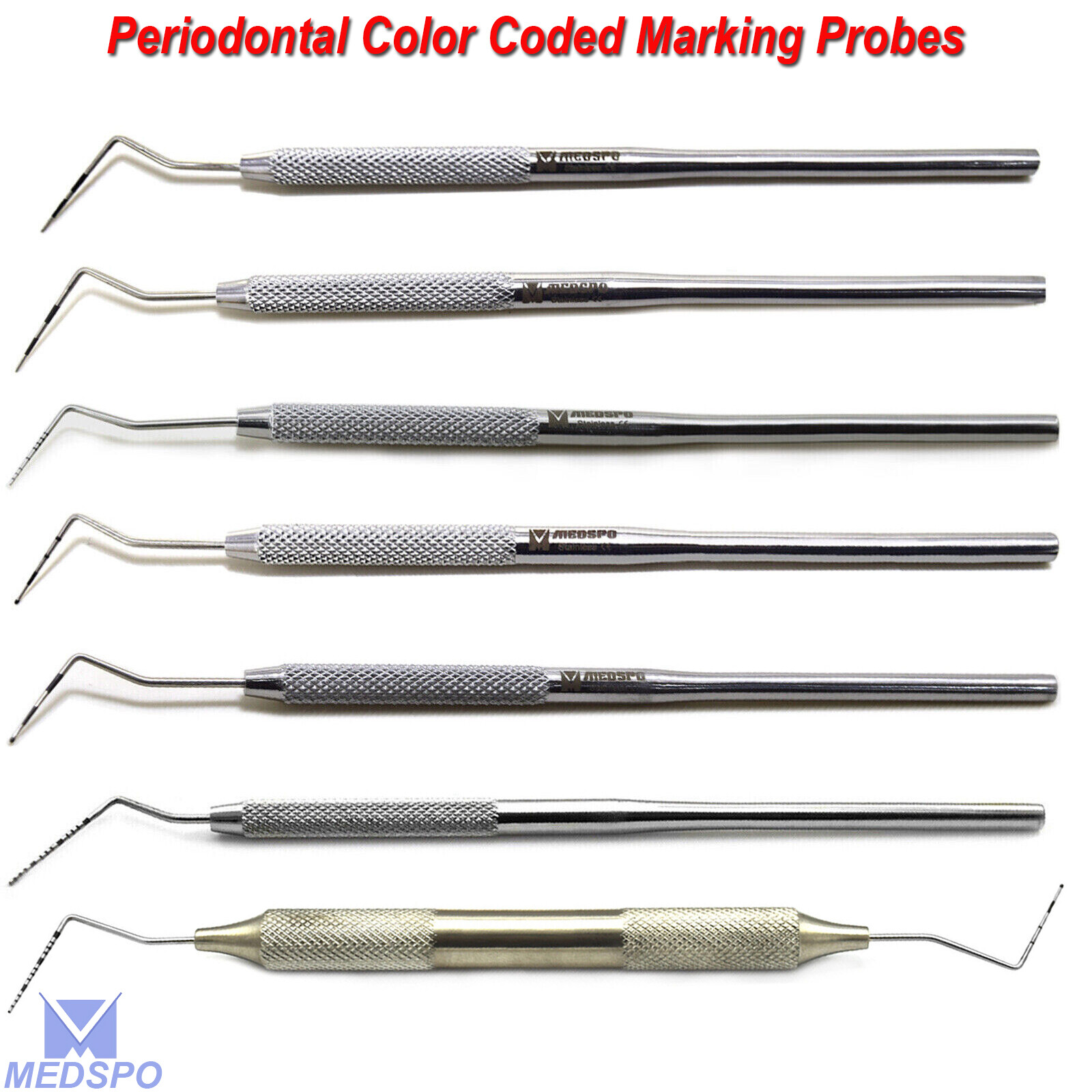 Periodontal Pocket Depth Measuring CPITN Color Coded Probe Examination Tools New