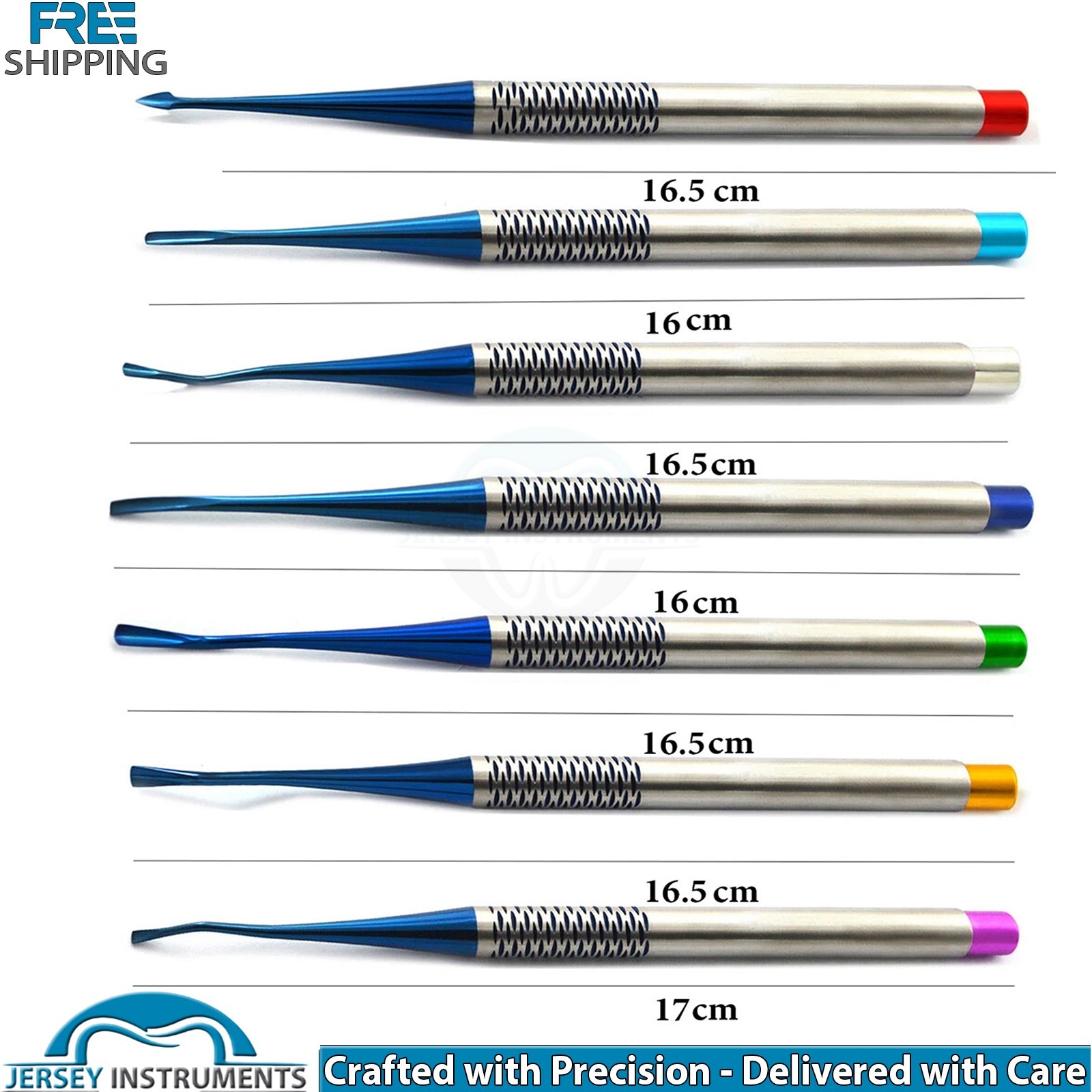 Set of 7 PDL Dental Elevators Periodontal Ligament Extraction Oral Surgery Tools