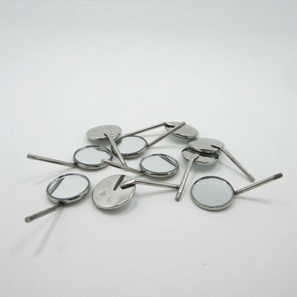 Premium 20-100PCS Dental Mouth Mirror heads Cone Socket #5 Plain + Free Handle