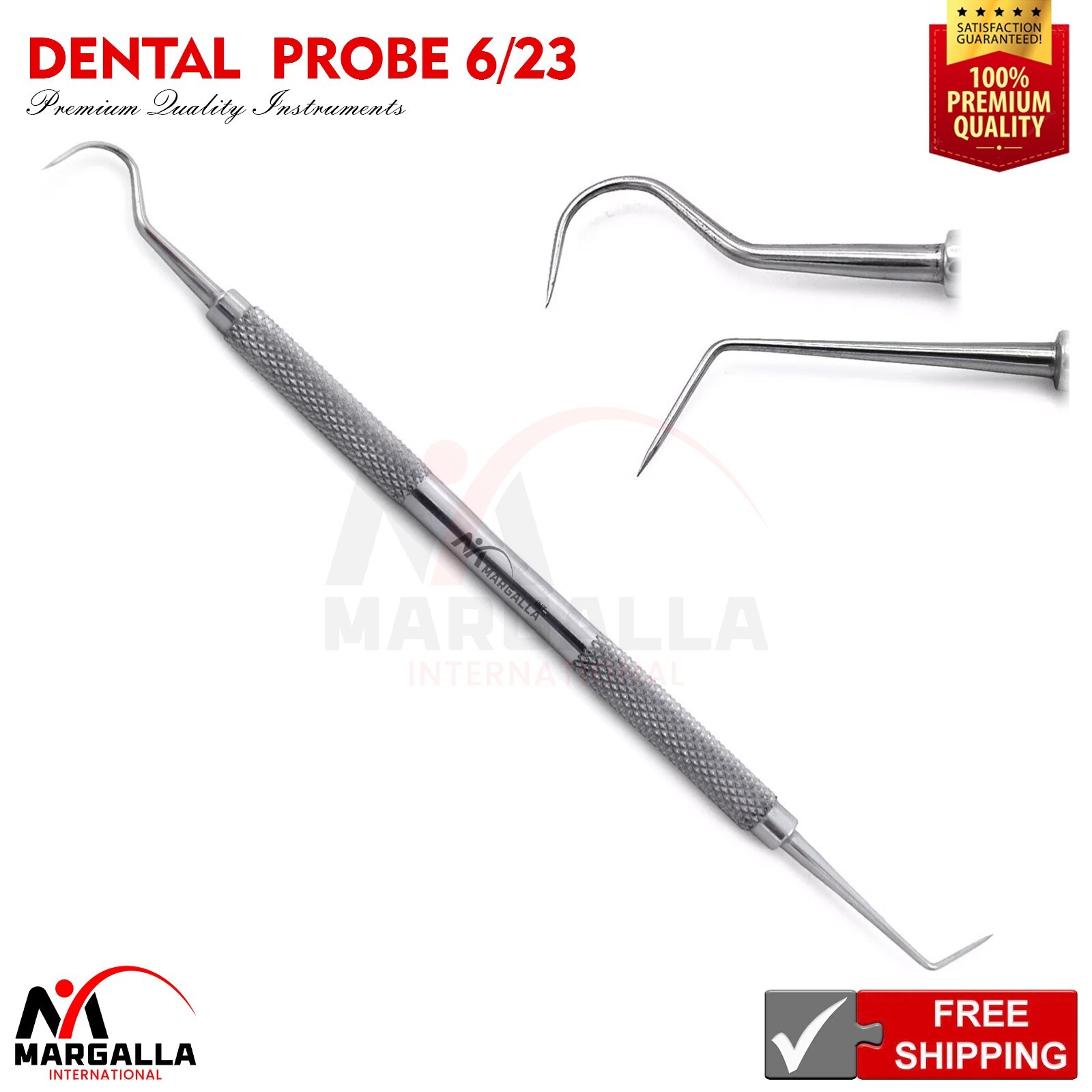 Probe 6/23 Dental Examination Dentist Pick Tools Double Ended Dental Instruments