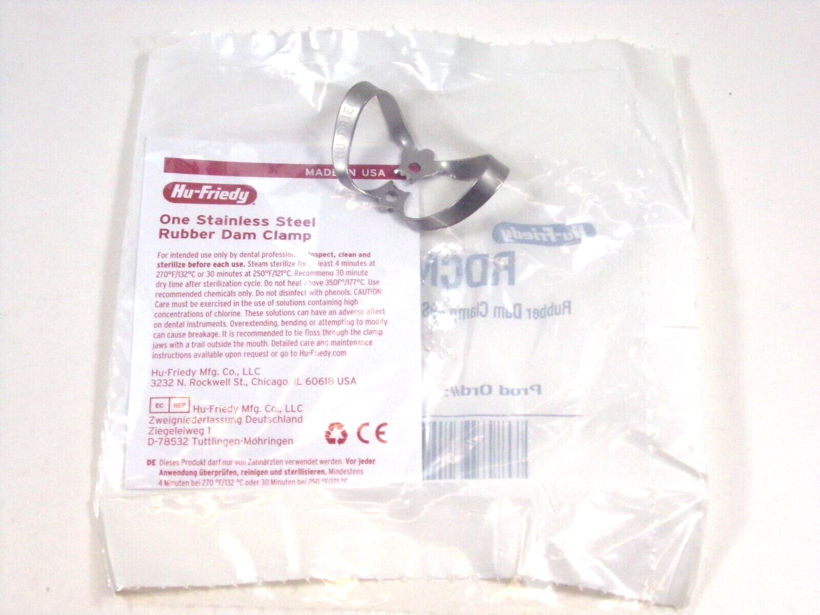 Dental Rubber Dam Clamp No.9S RDCM9S HU FRIEDY