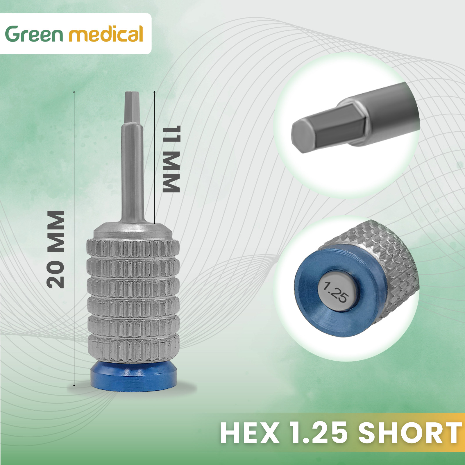 4 Pcs Dental Implant Hex Driver Set Handheld Tool Kit Surgical Stainless Steel