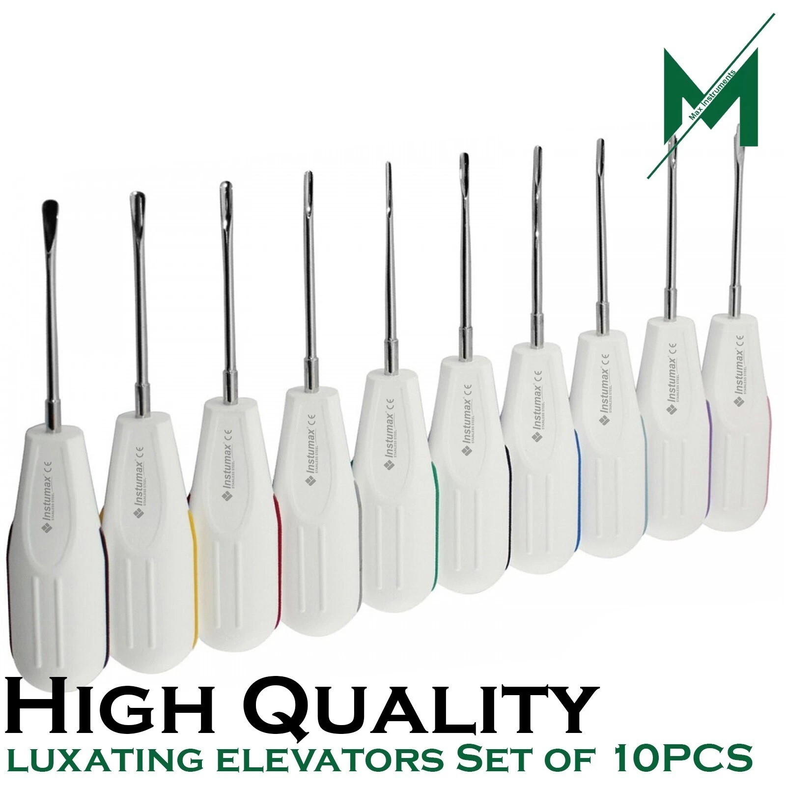 10 PCS White Dental Root Elevators Oral Surgery PDL Luxating Tooth loosening
