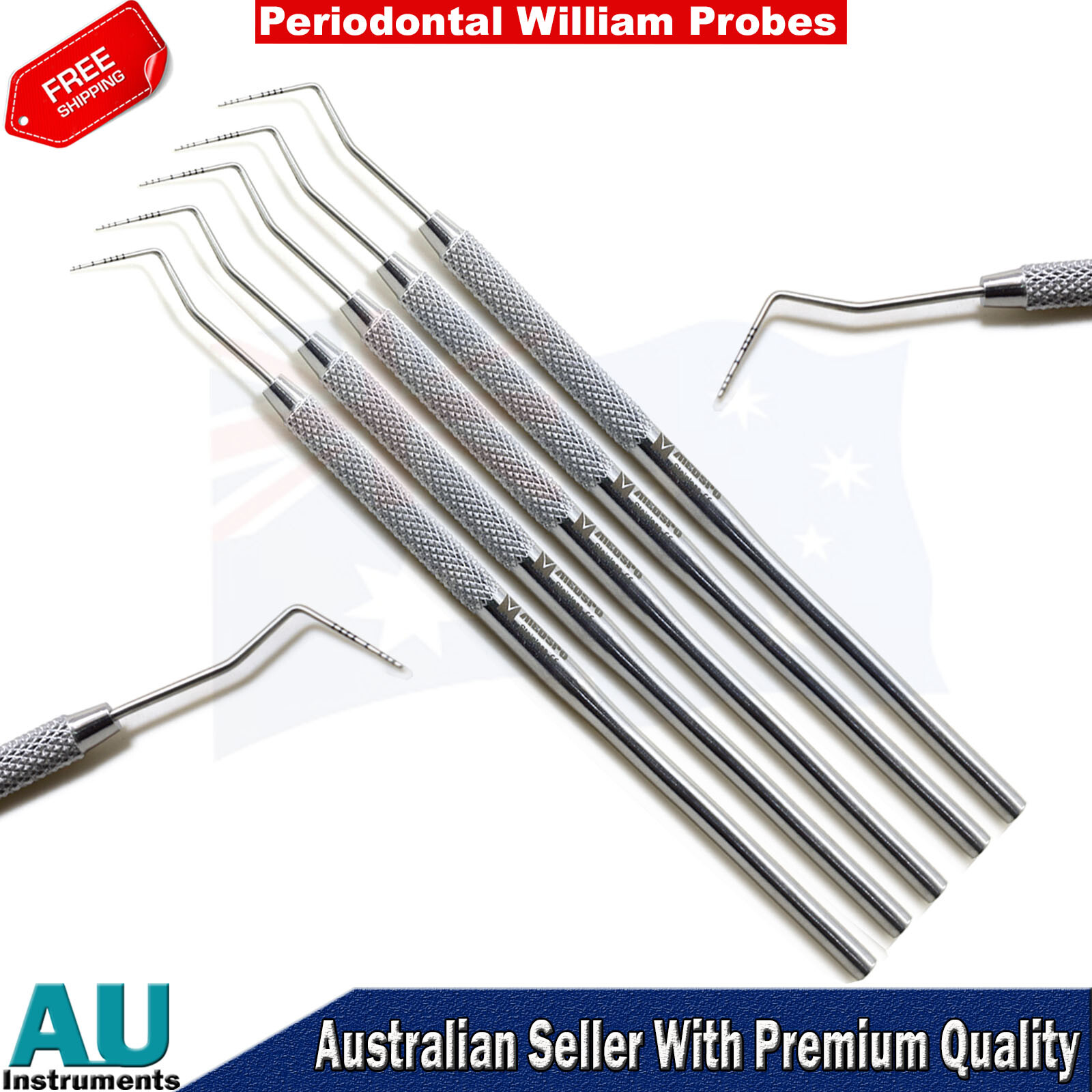 Dental Periodontal William Color Coded Tooth Depth Measuring Probes