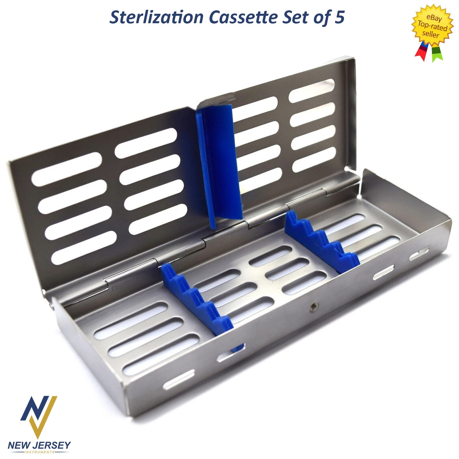 GERMAN DENTAL AUTOCLAVE STERILIZATION CASSETTE TRAY BOX RACK FOR 5 INSTRUMENTS