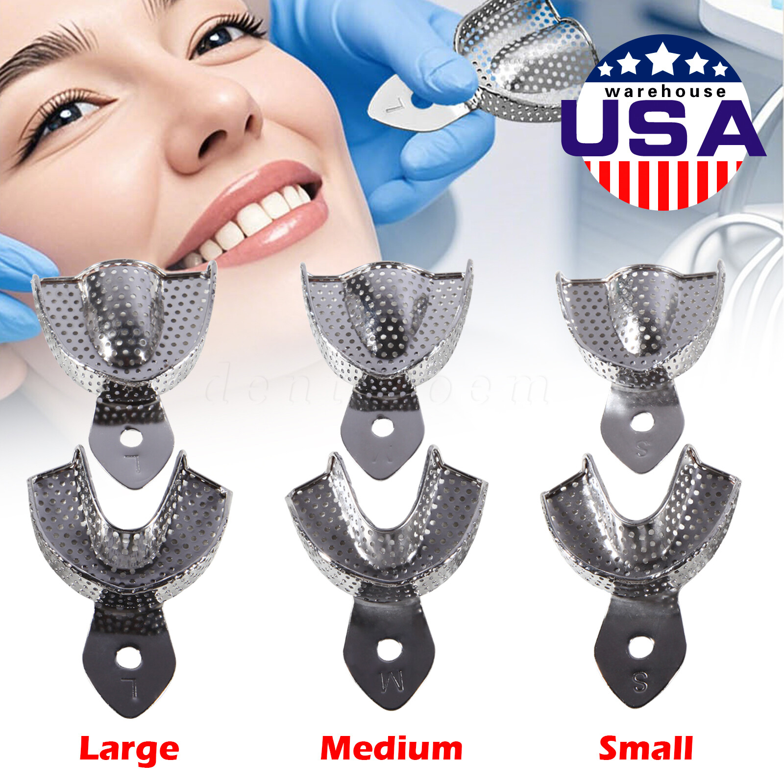 Autoclave Perforated Dental Impression Trays Upper + Lower