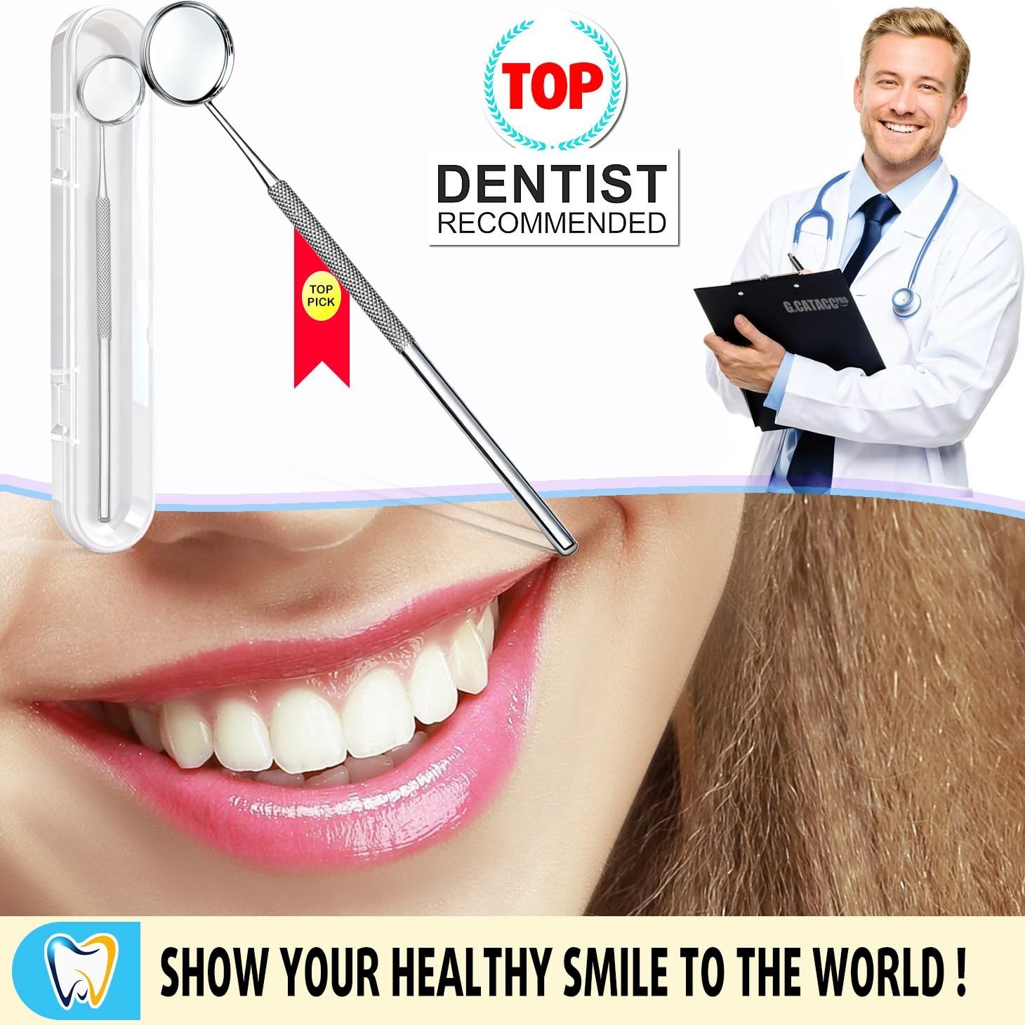 Durable Dental Inspection Mirror with Non-Slip Grip – Perfect for Home or Travel