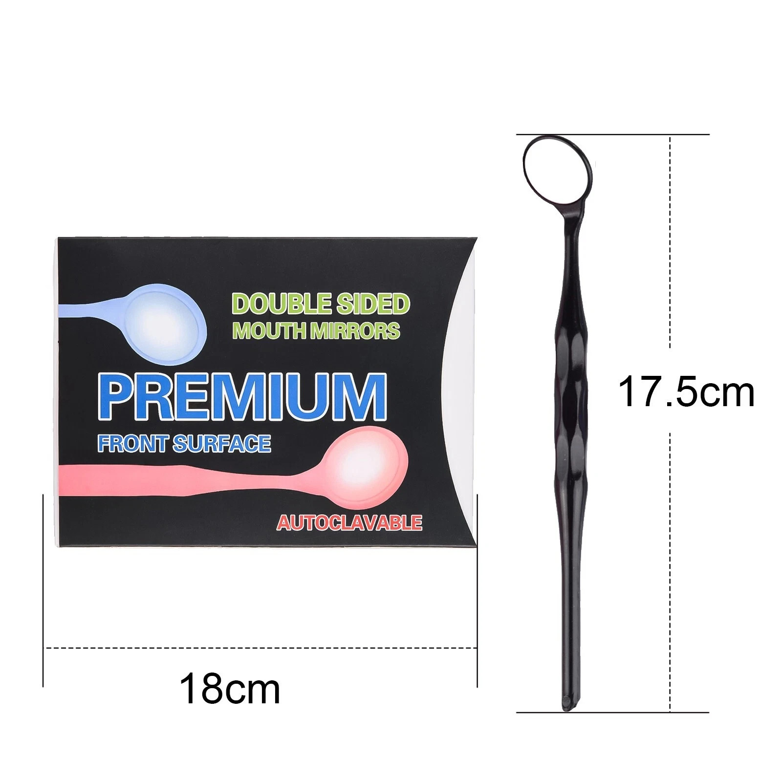 10/ Dental Anti-fog Mouth Mirror Front Surface Double Side Examination Reflector
