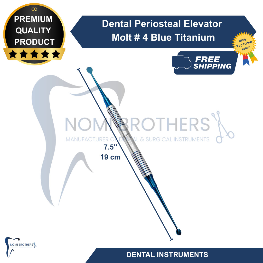 New Dental Molt #4 Periosteal Elevator Bone Curette Hollow Handle German CE