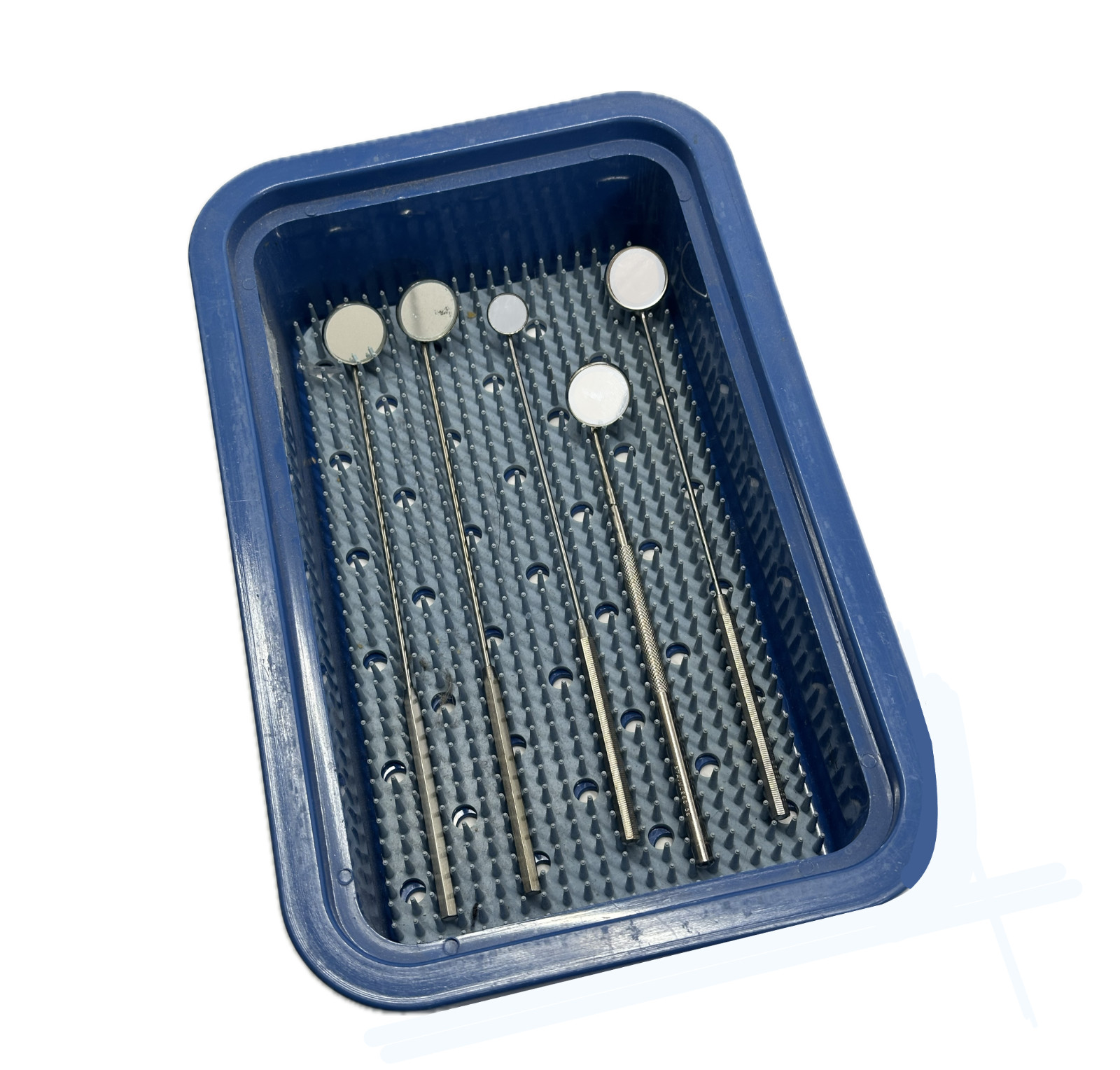 (Qty-5) Dental Mirrors with Sterilization Tray