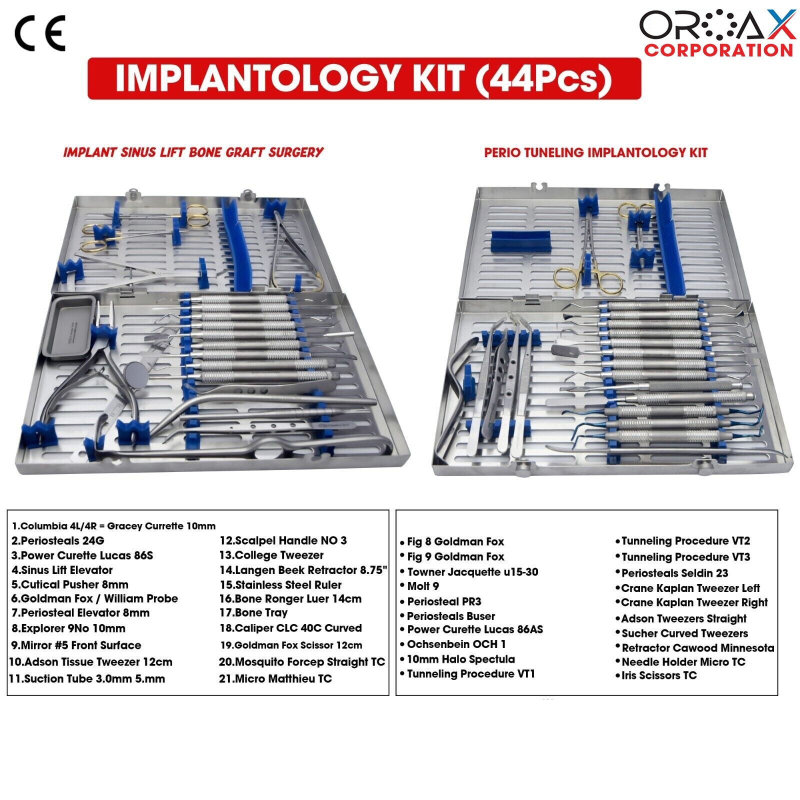 Dental Tunneling Kit Implant Surgery Periodontal Tunneling Procedure Instruments