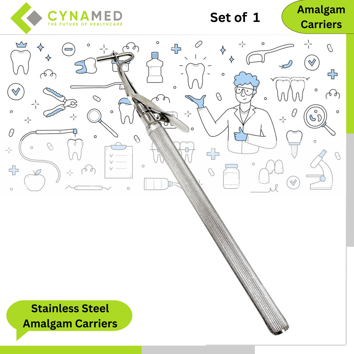 Cynamed Stainless Steel Amalgam Carriers Premium Instruments