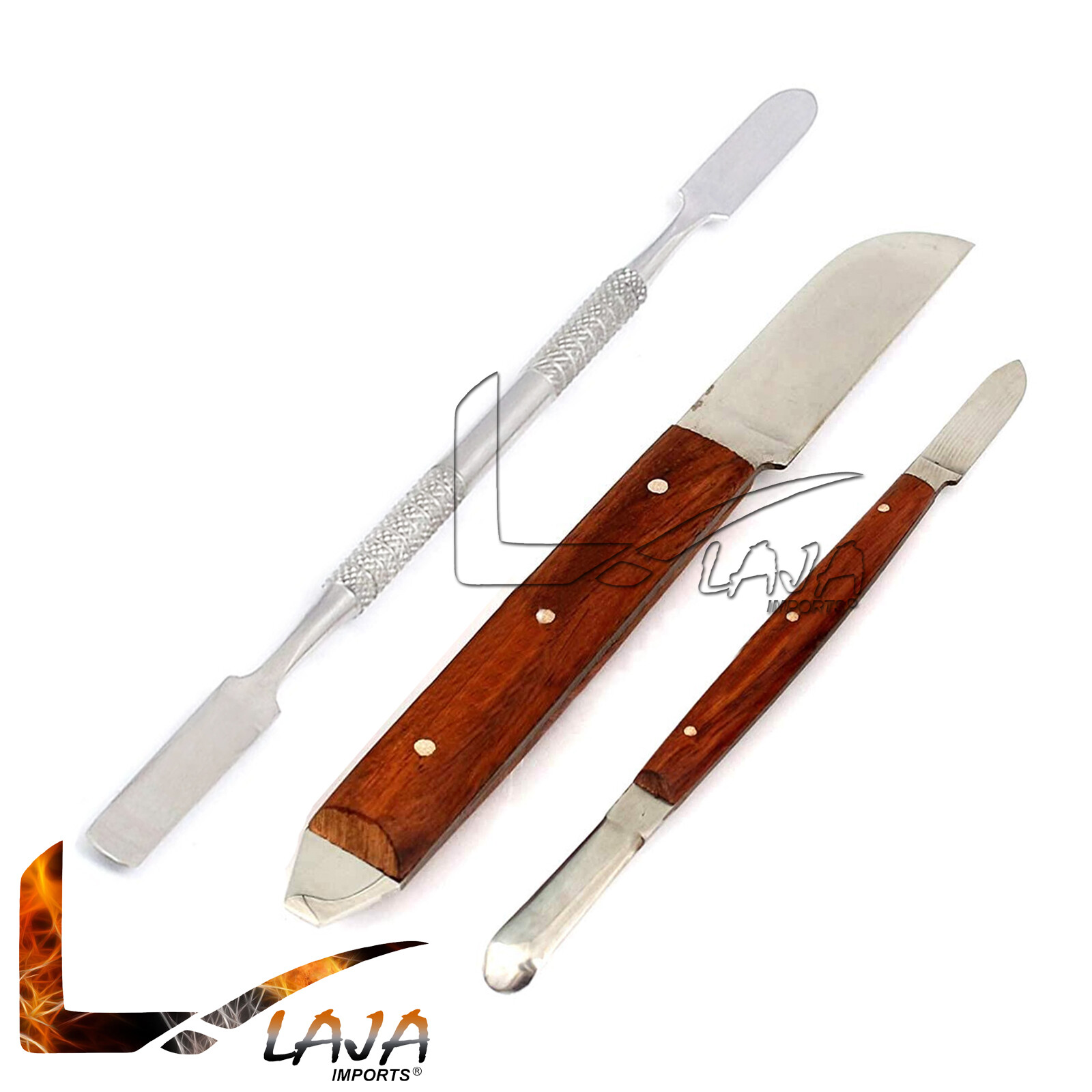 3 Pcs Plaster Alginate Spatula Knife Fahen Stock Dental Laboratory Waxing Kit