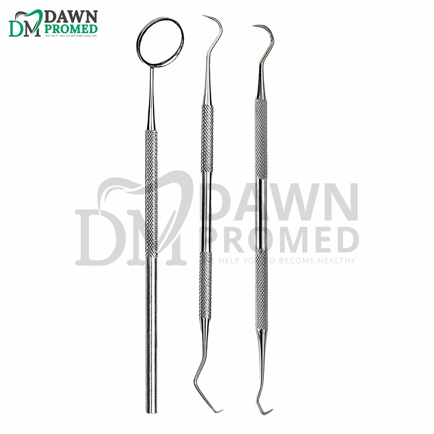 3 Pcs Professional Dental Scraper Tools Set – Dentist Pick, Medical With Pouch