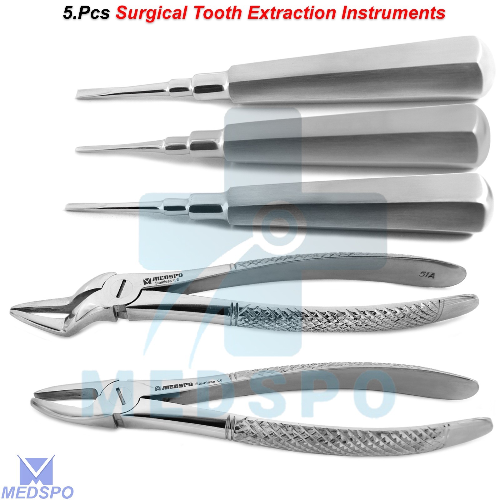 Surgical Extracting Forceps Tooth Extraction Elevators Dental Instruments Set