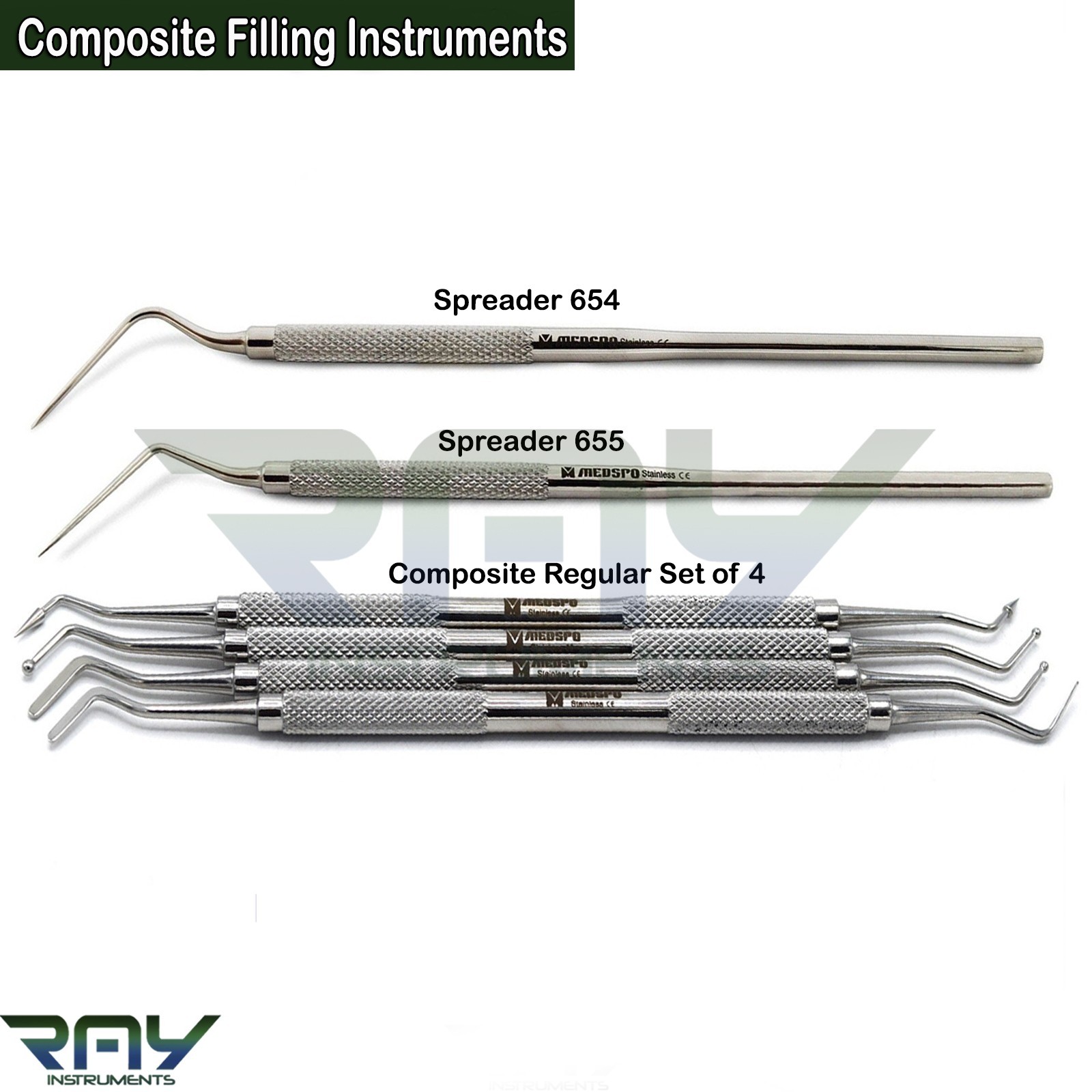 6 Pcs Dental Composite Filling Instruments Root Canal Plugger Restorative Tools