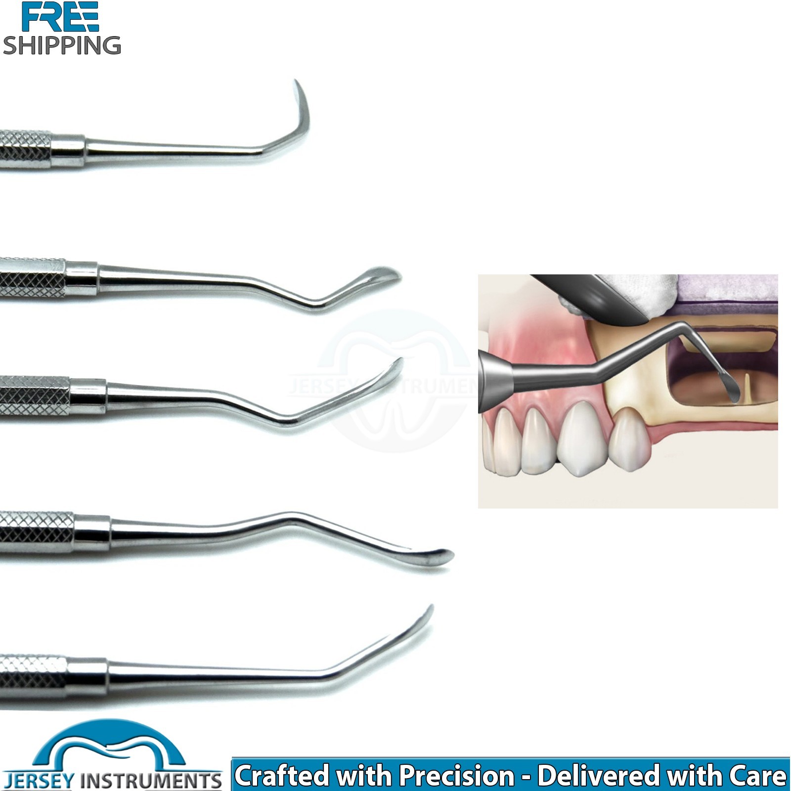 Set of 10 Sinus Lift Elevators Hollow Handle & Sinus Handle Dental Implant Tools