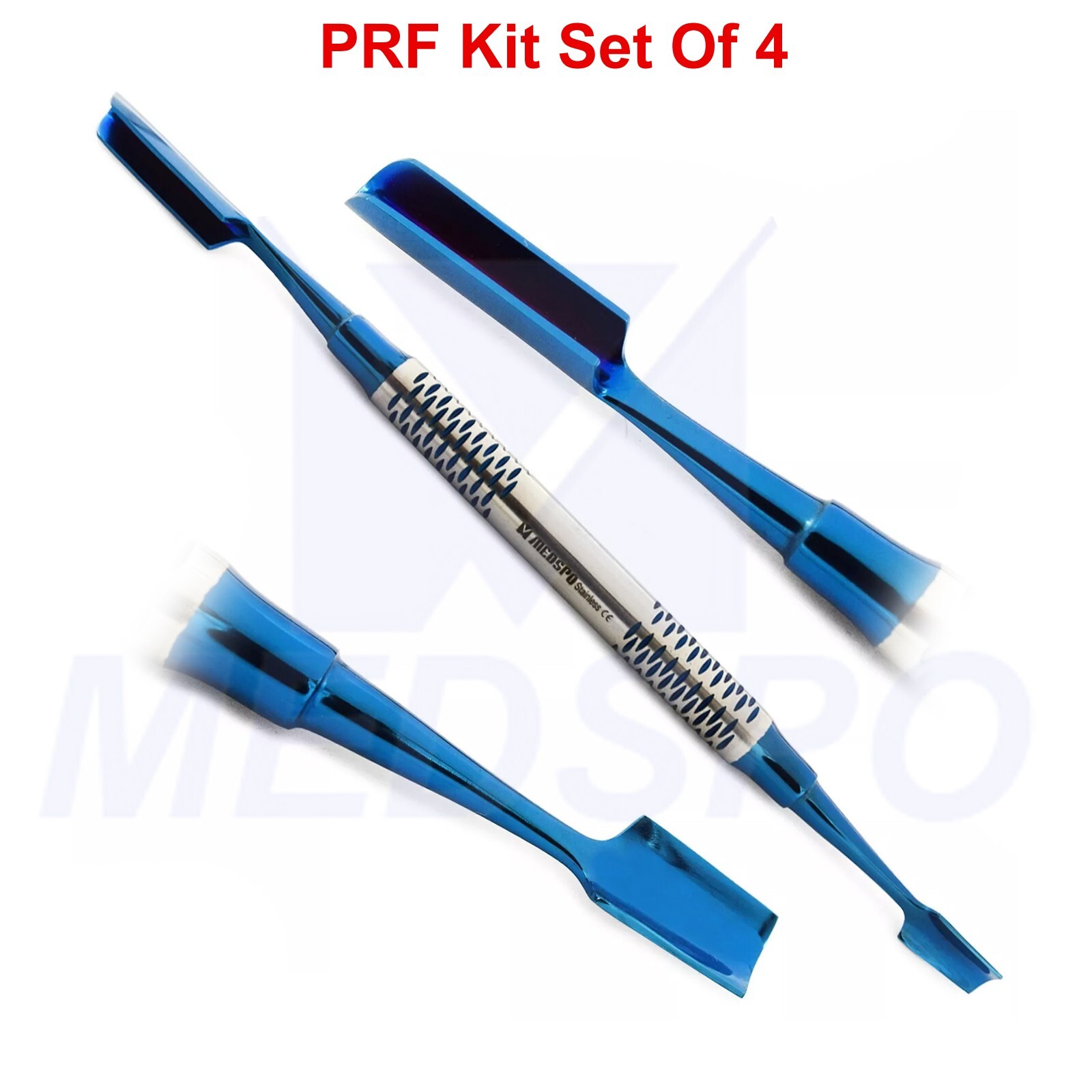 4 PCS Dental PRF Kit Surgical Implant Periosteal Elevators Curette Bone Plugger