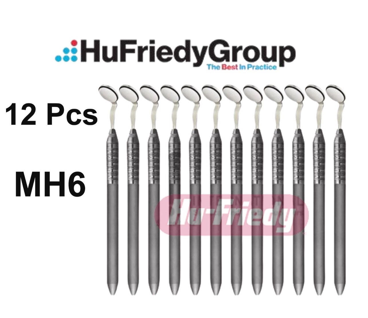 Lot of 12 Pcs Hu-Friedy MH6 Dental Mirror Handle Set