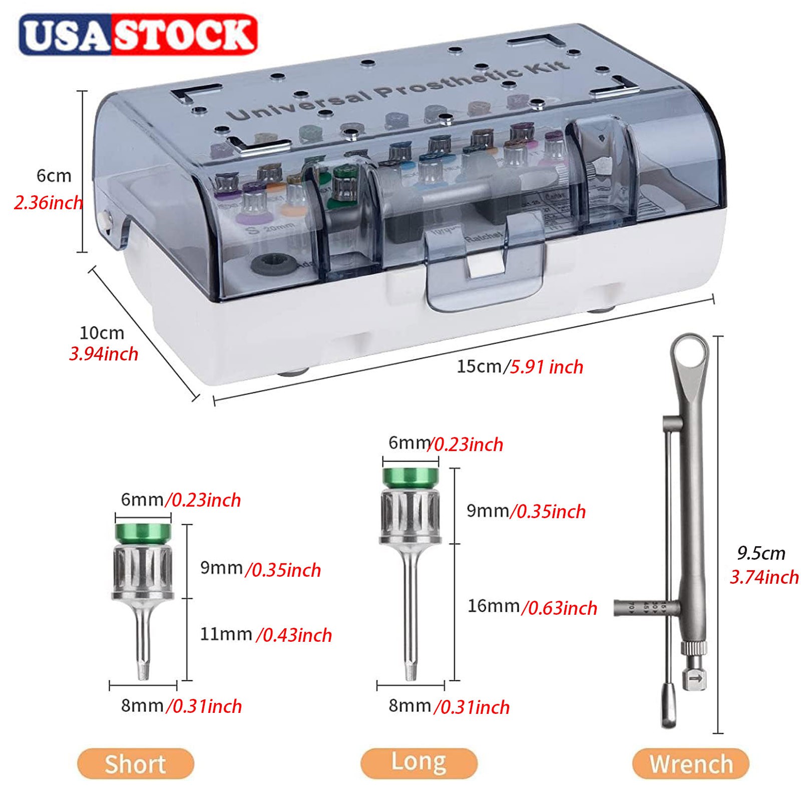 Dental Universal Implant Prosthetic Kit Torque Wrench Screw 16 Drivers Remover