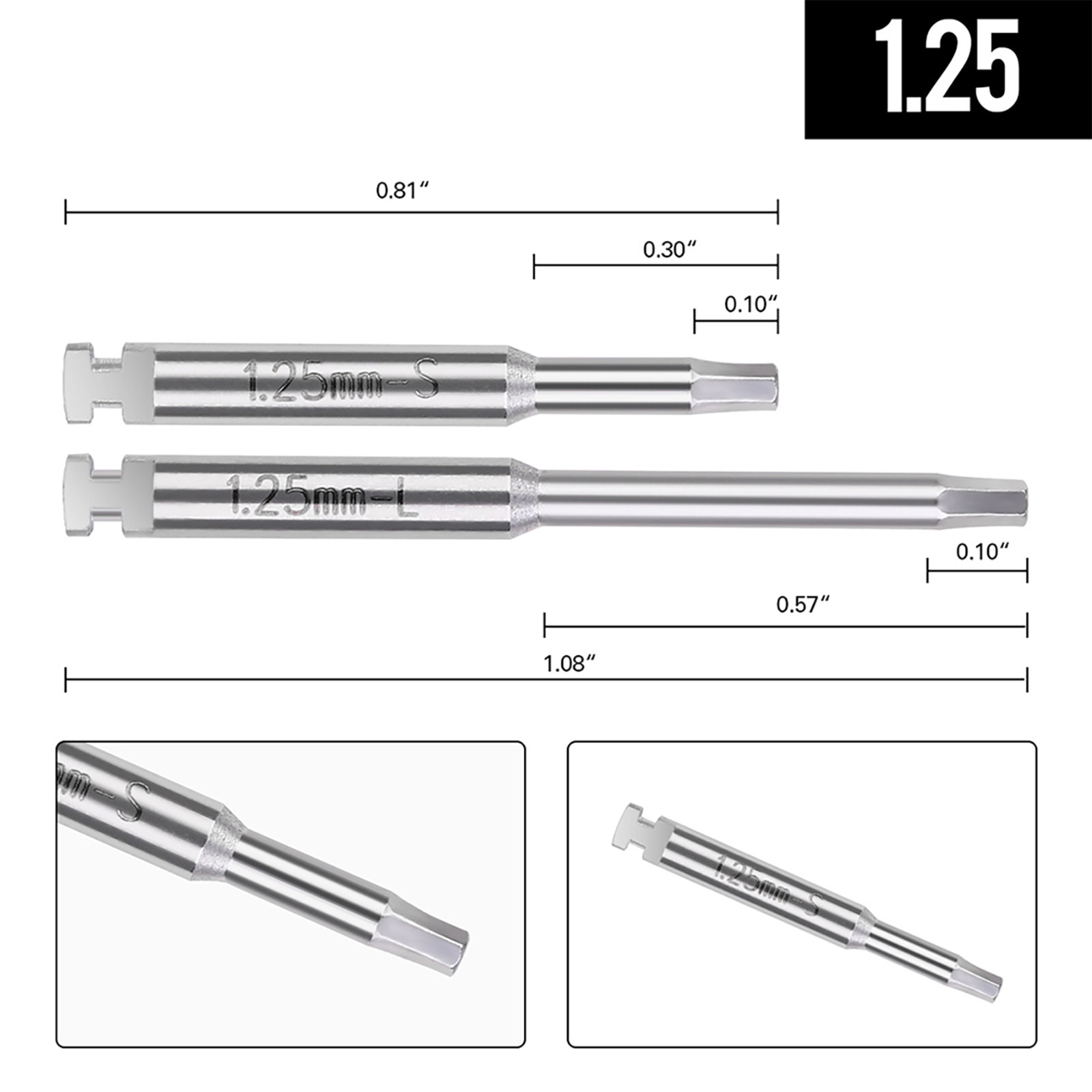 16 Pcs Implant Universal Hex Driver Abutment Screw Screwdriver with 7mm Adapter