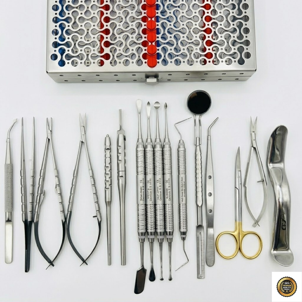 Micro Periodontal Oral Surgery Kit Dental Surgical Instruments Implant Scaler Cu