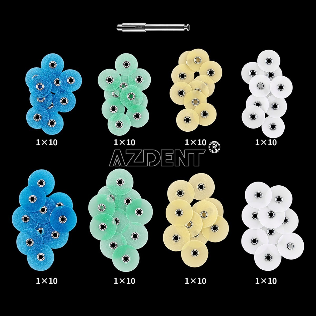 80pc Dental Discs Gross Reduction Polishing Contouring Mandrel Stripes 14mm Kit