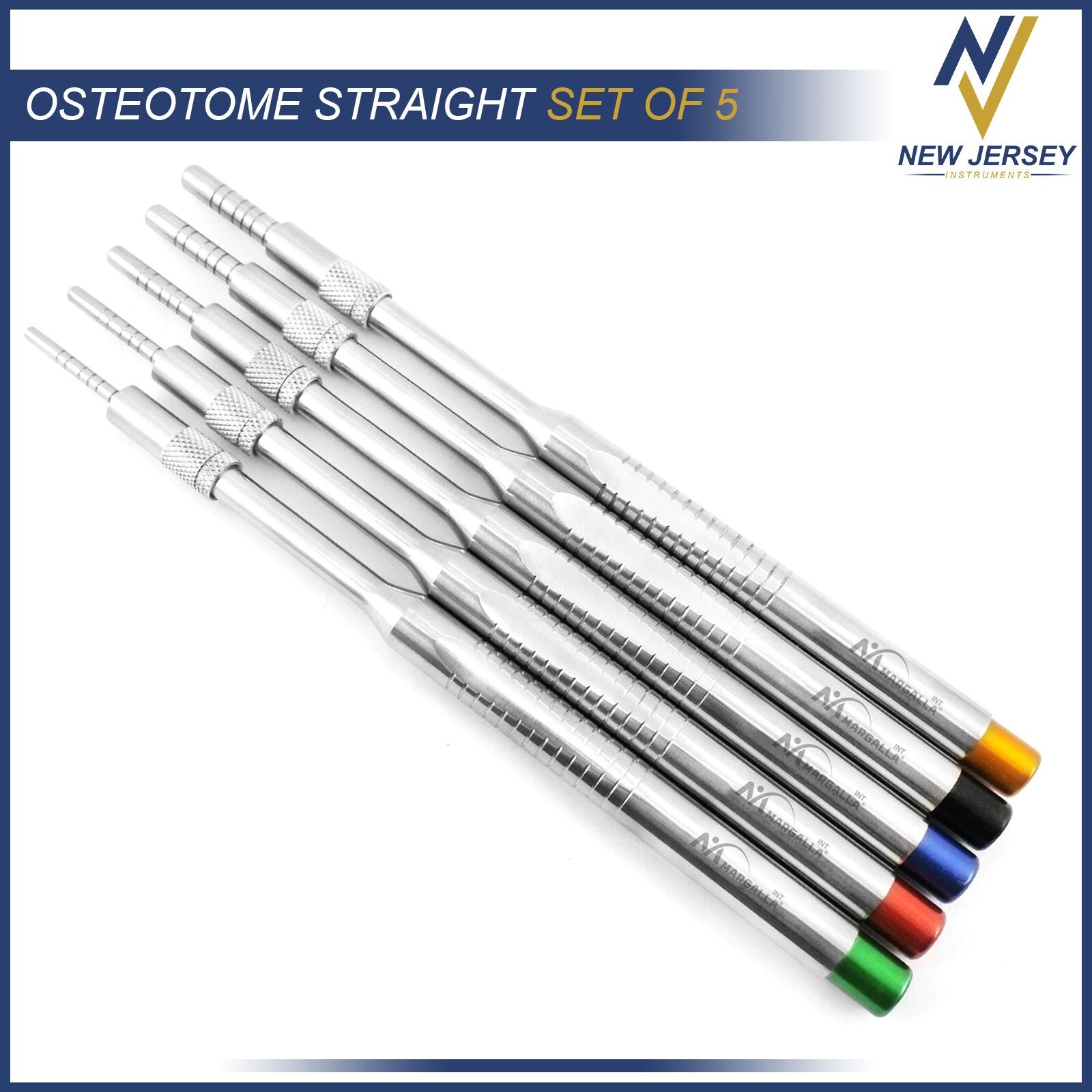 5 Pcs Osteotome Set Osteotomy Convex Sinus Implant Lift with Sterlization Tray