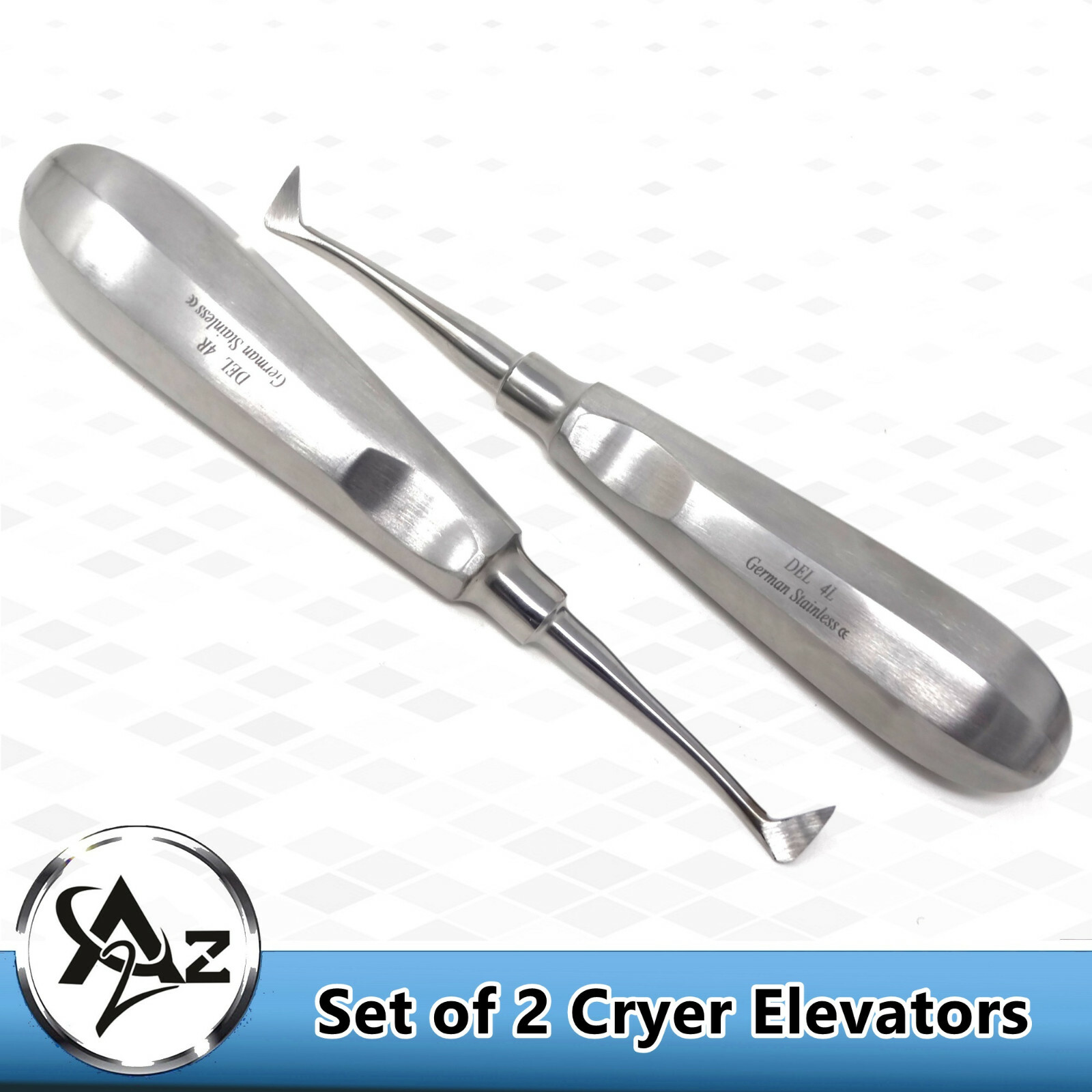 CRYER ROOT ELEVATOR DENTAL SURGERY INSTRUMENTS *SET OF 2* DEL 4L + DEL 4R
