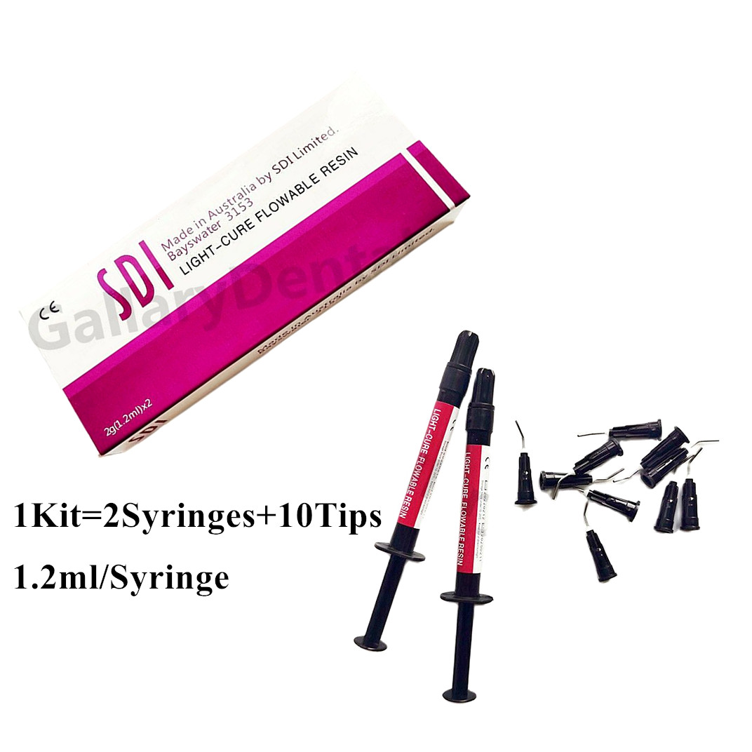 1 Kit Dental SDI Light-Cure Flowable Curing Composite Resin 2Syringes/Box