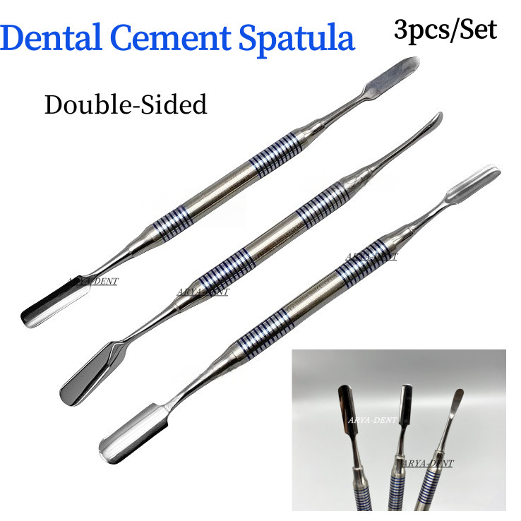 3Pcs Dental Cement Spatula Mixing Lab Restorative Spatulas Double Ended Tools