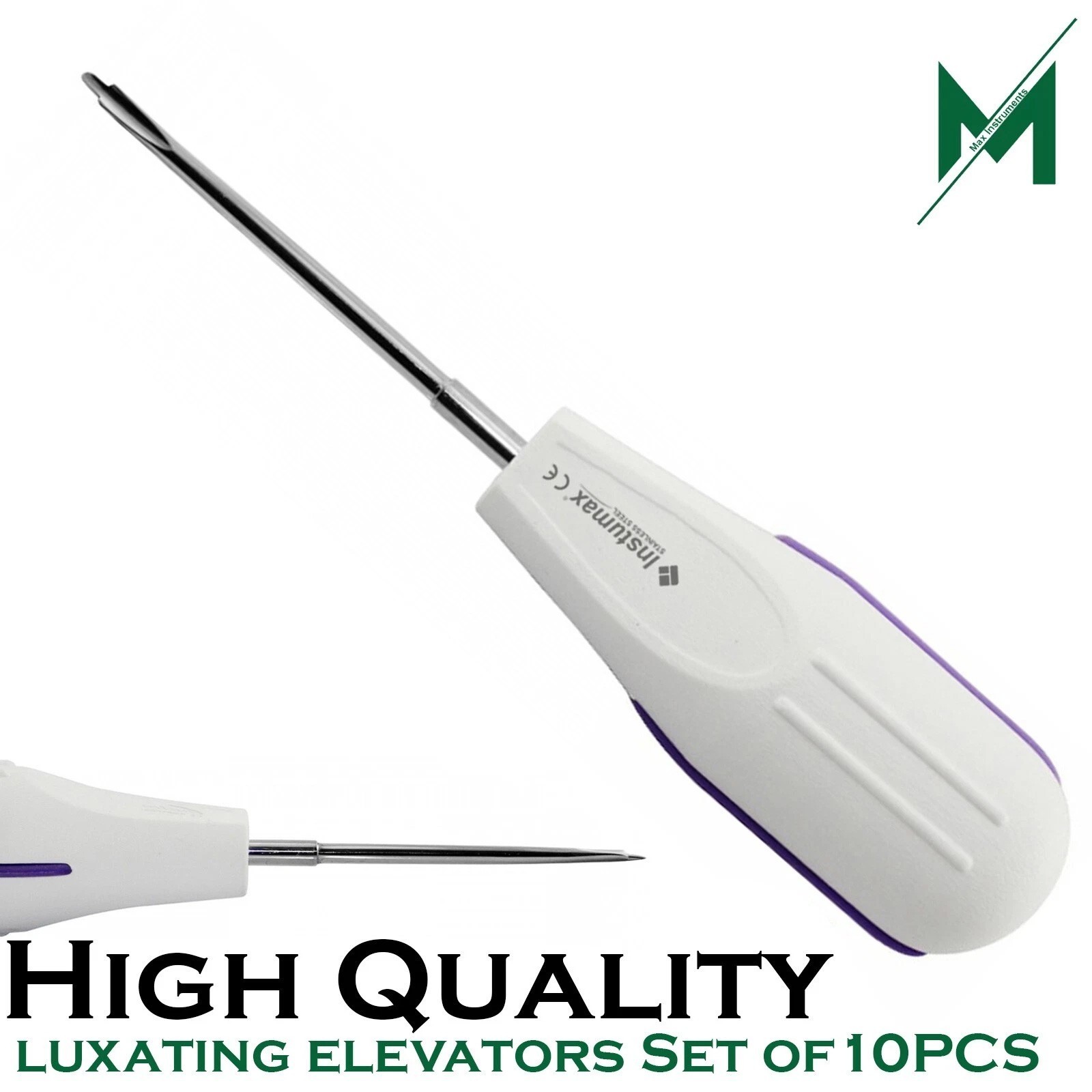 10 PCS White Dental Root Elevators Oral Surgery PDL Luxating Tooth loosening
