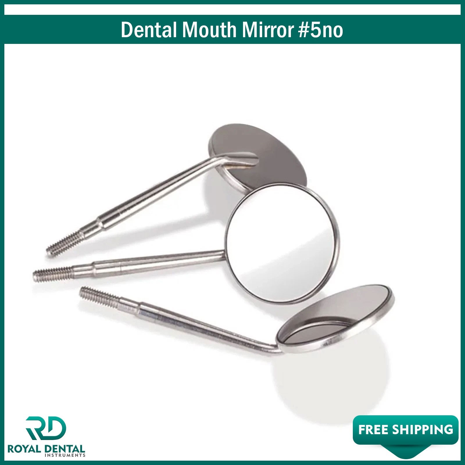 Dental Premium Mouth Mirror heads Size #5 Mirrors Dentistry Instruments 12Pcs